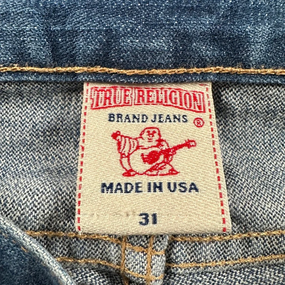 True Religion‎ Jeans Mens 31 Bobby Straight Leg Light Blue Wash Made In USA